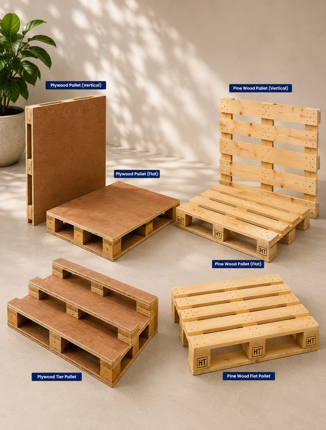 Plywood and Pinewood Pallets